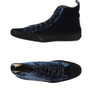 Blue Crushed Velvet Hi Top Sneakers Hope For Men